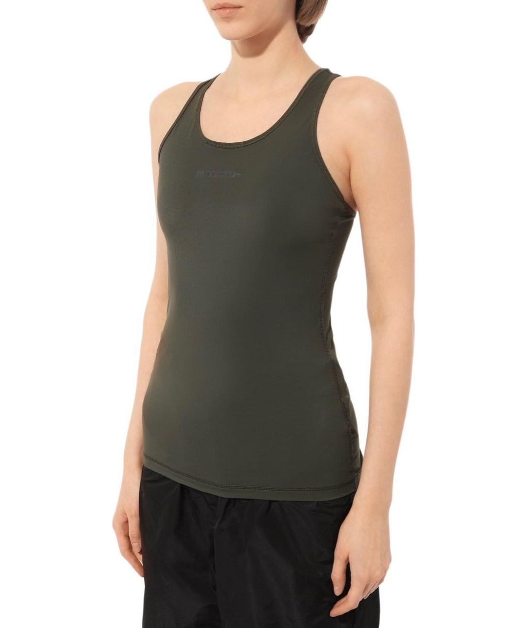 JIL SANDER Хаки полиамидовая майка, фото 3