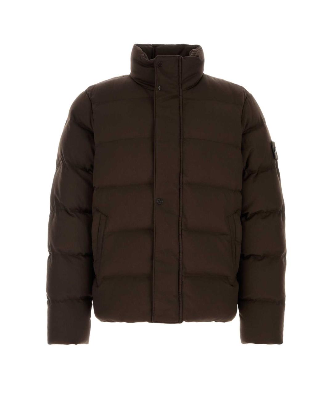 STONE ISLAND Коричневый шерстяной пуховик, фото 1
