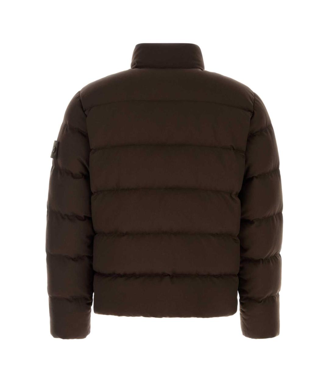 STONE ISLAND Коричневый шерстяной пуховик, фото 2