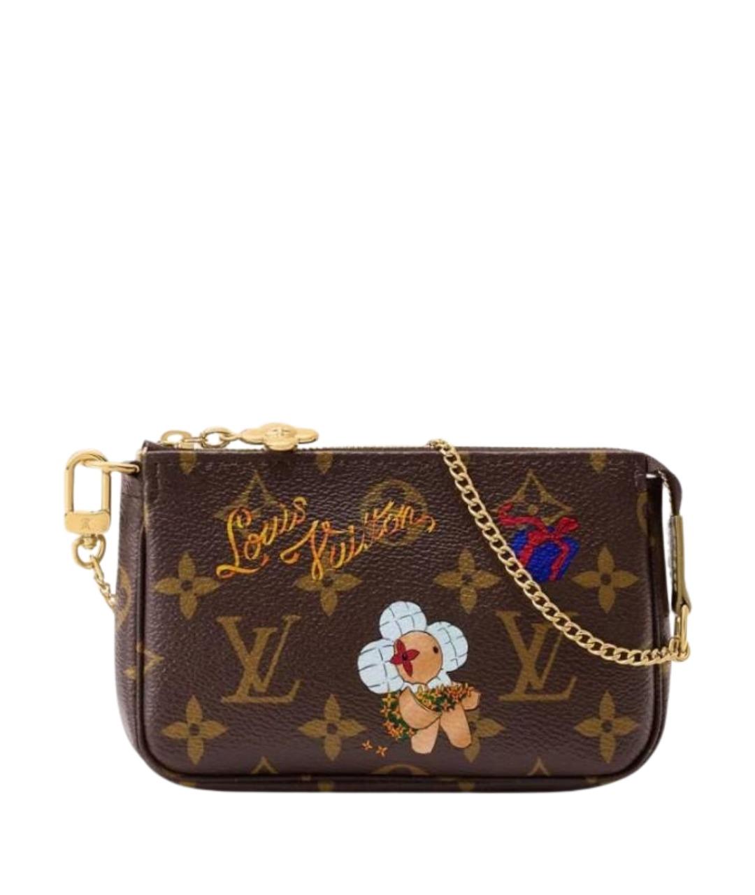 LOUIS VUITTON Коричневый кожаный кошелек, фото 1