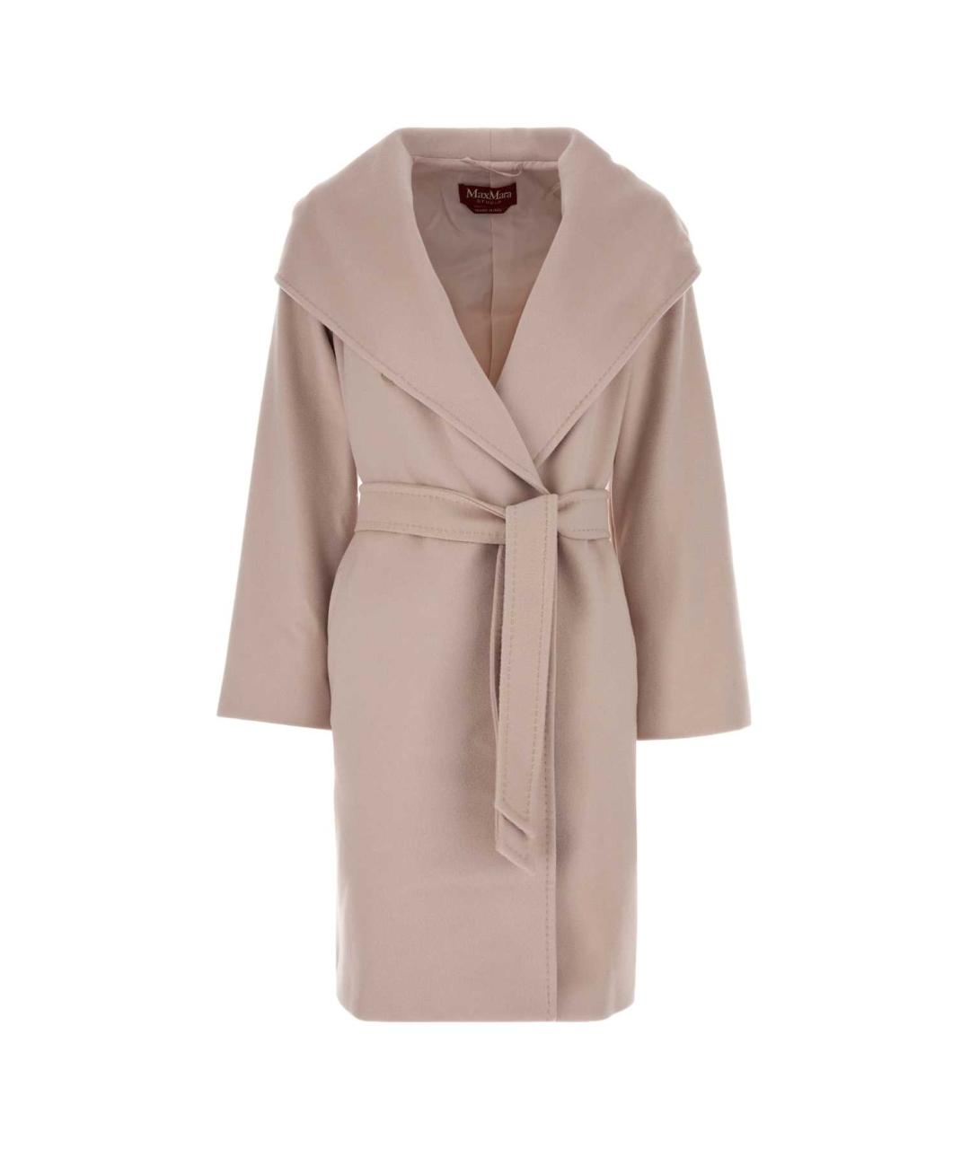 MAX MARA STUDIO Розовое шерстяное пальто, фото 1