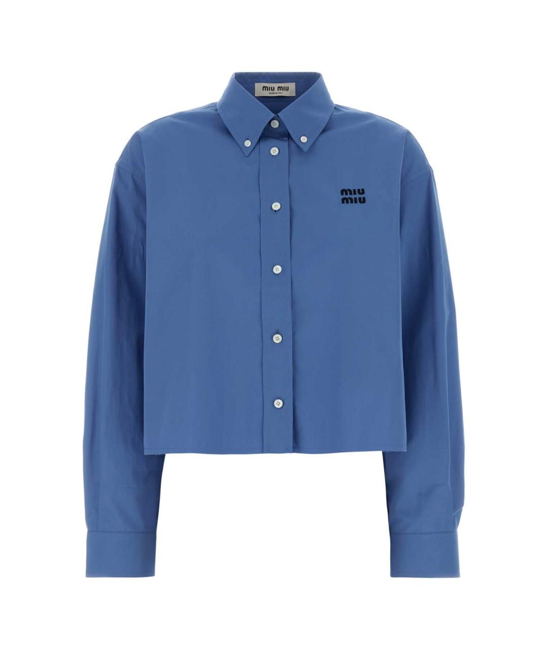 MIU MIU Голубая хлопковая рубашка, фото 1