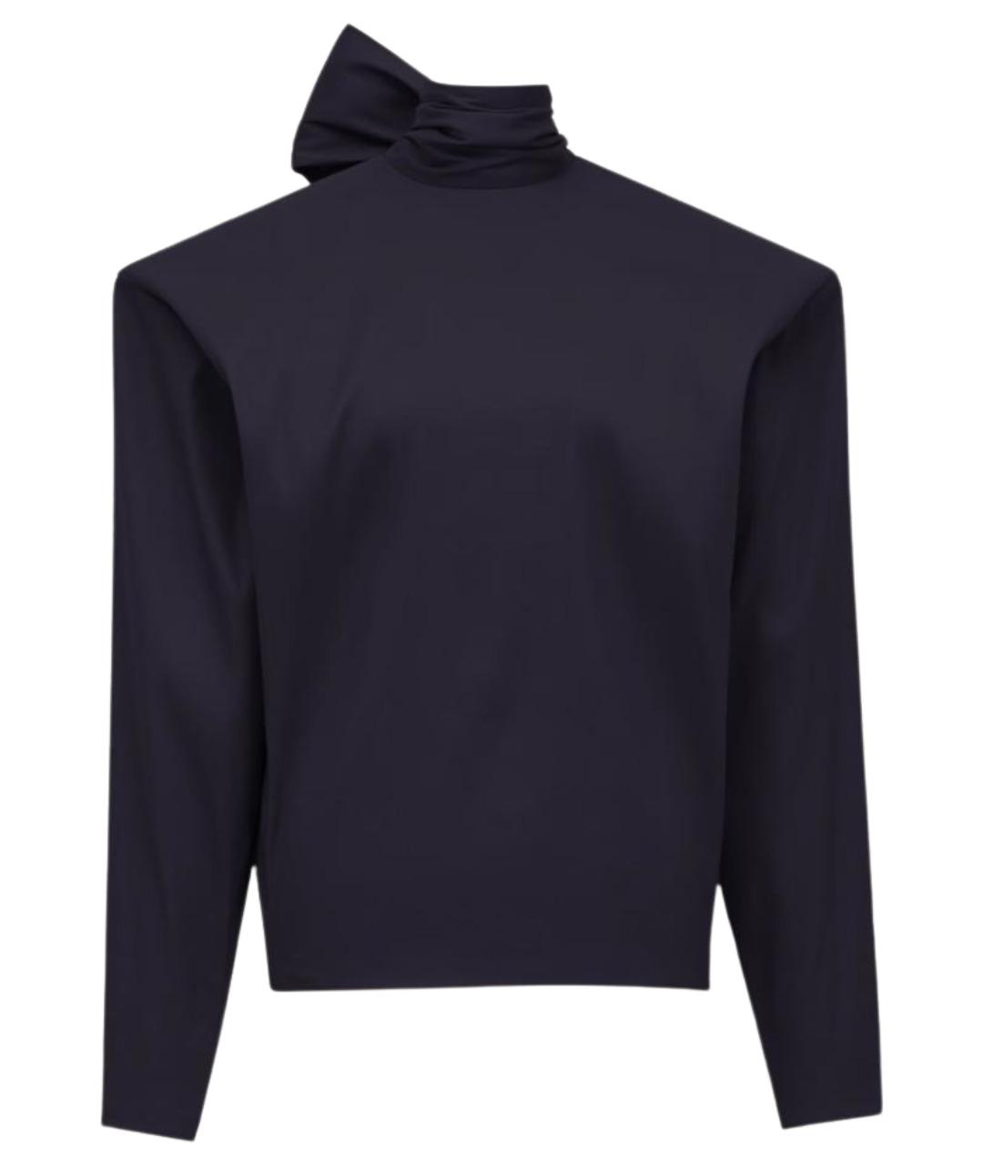 SAINT LAURENT Темно-синяя шелковая блузы, фото 1