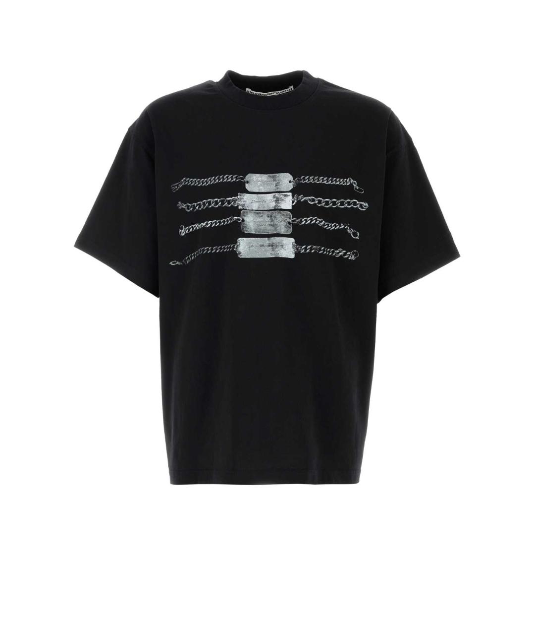 ALEXANDER WANG Черная хлопковая футболка, фото 1