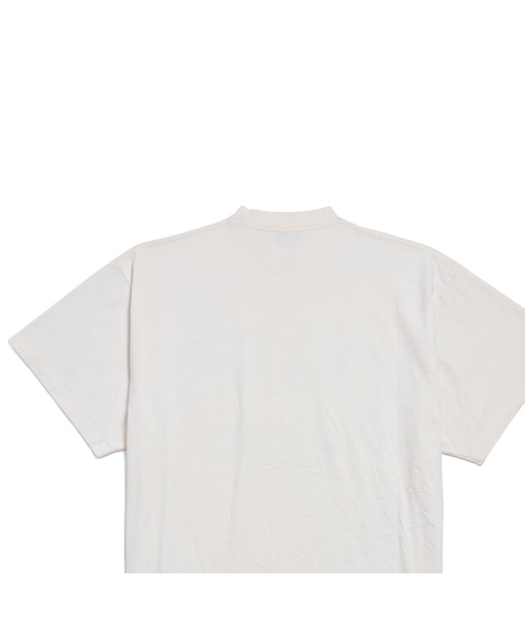 BALENCIAGA Белая хлопковая футболка, фото 5