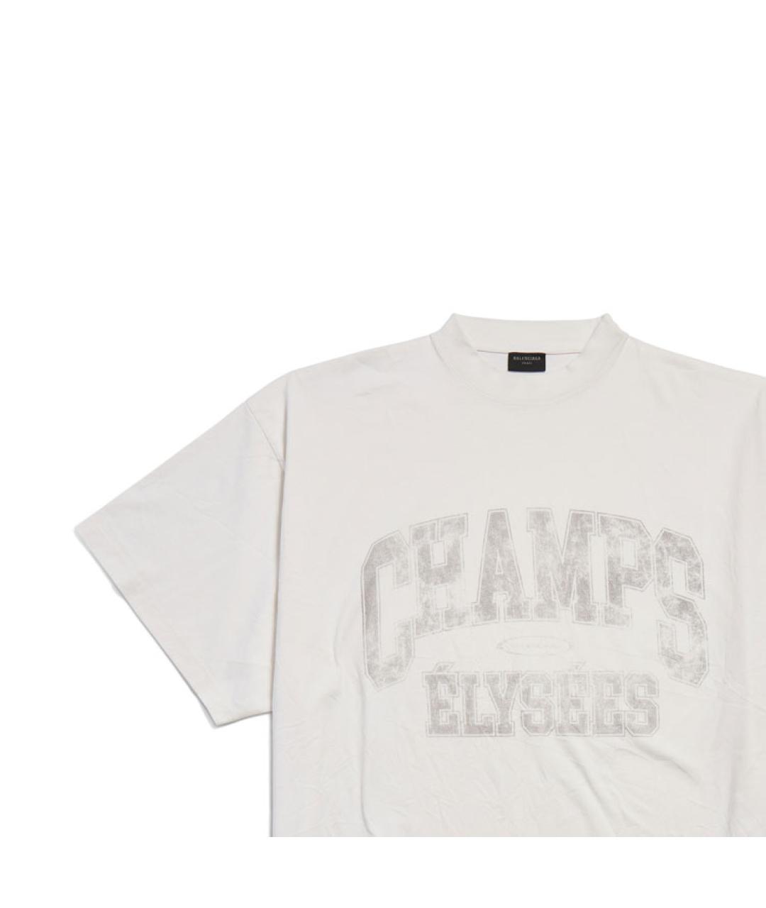 BALENCIAGA Белая хлопковая футболка, фото 3