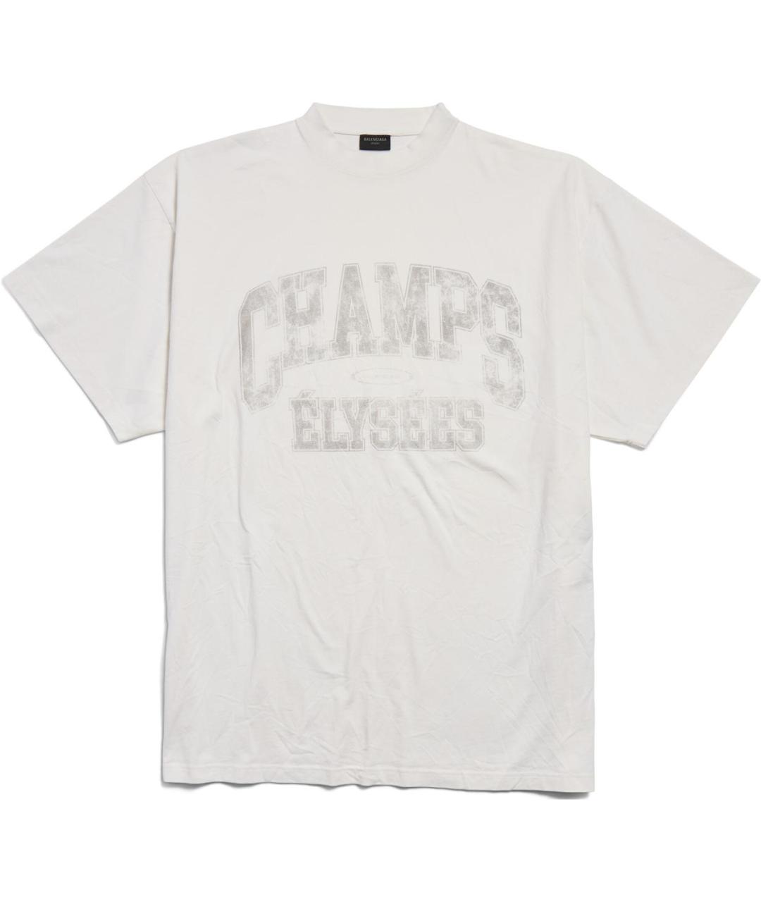 BALENCIAGA Белая хлопковая футболка, фото 1