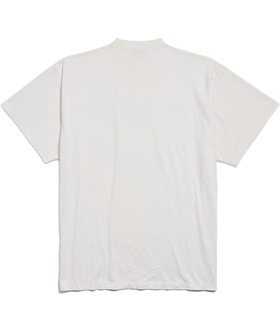 BALENCIAGA Белая хлопковая футболка, фото 2