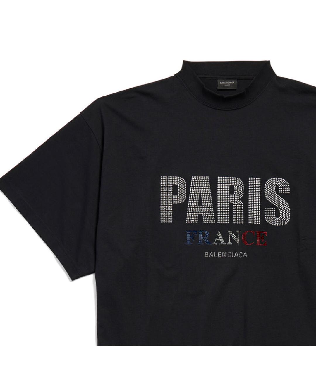 BALENCIAGA Черная хлопковая футболка, фото 3