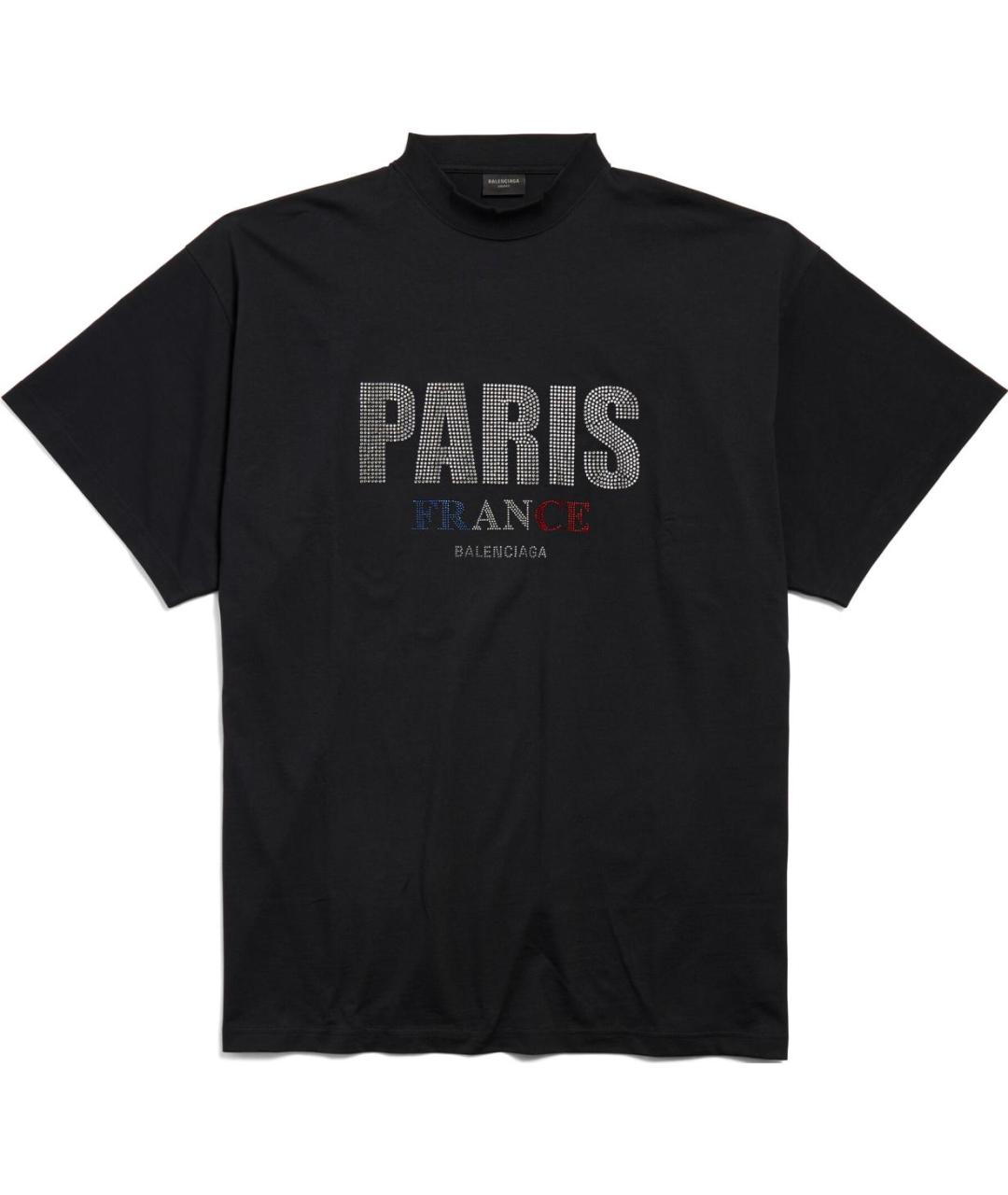 BALENCIAGA Черная хлопковая футболка, фото 1