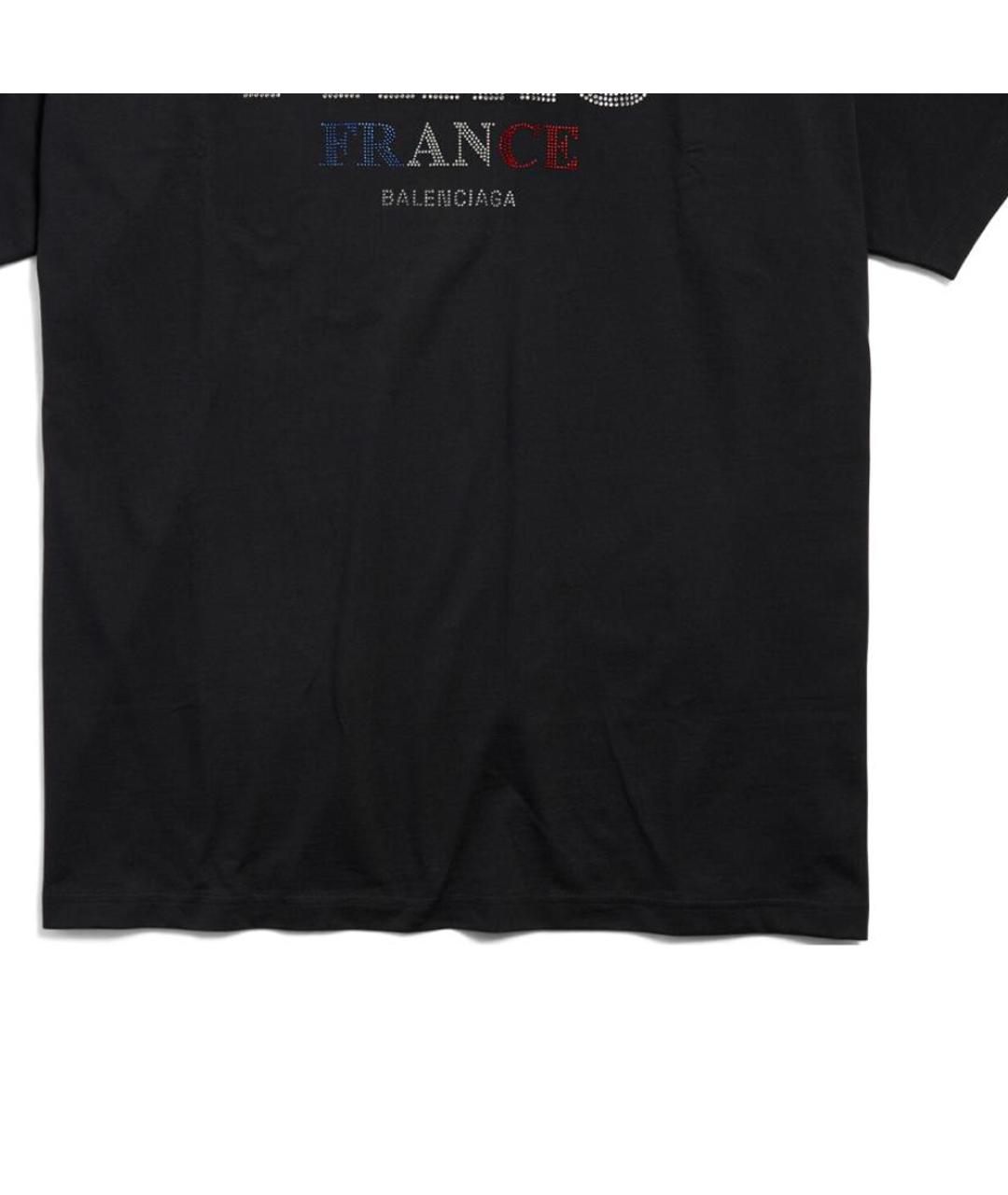 BALENCIAGA Черная хлопковая футболка, фото 6