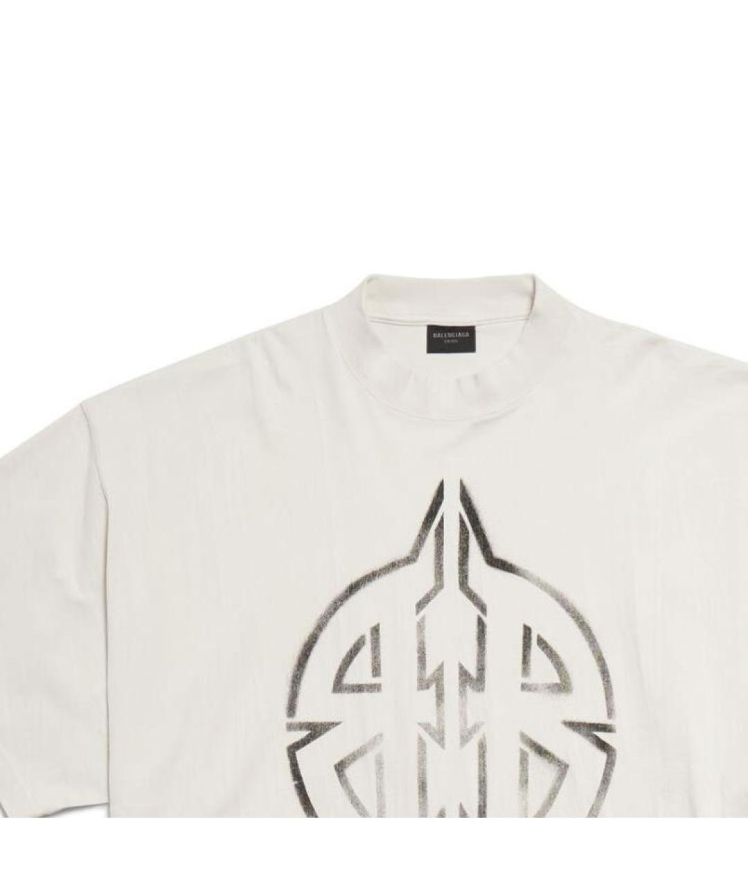 BALENCIAGA Белая хлопковая футболка, фото 7