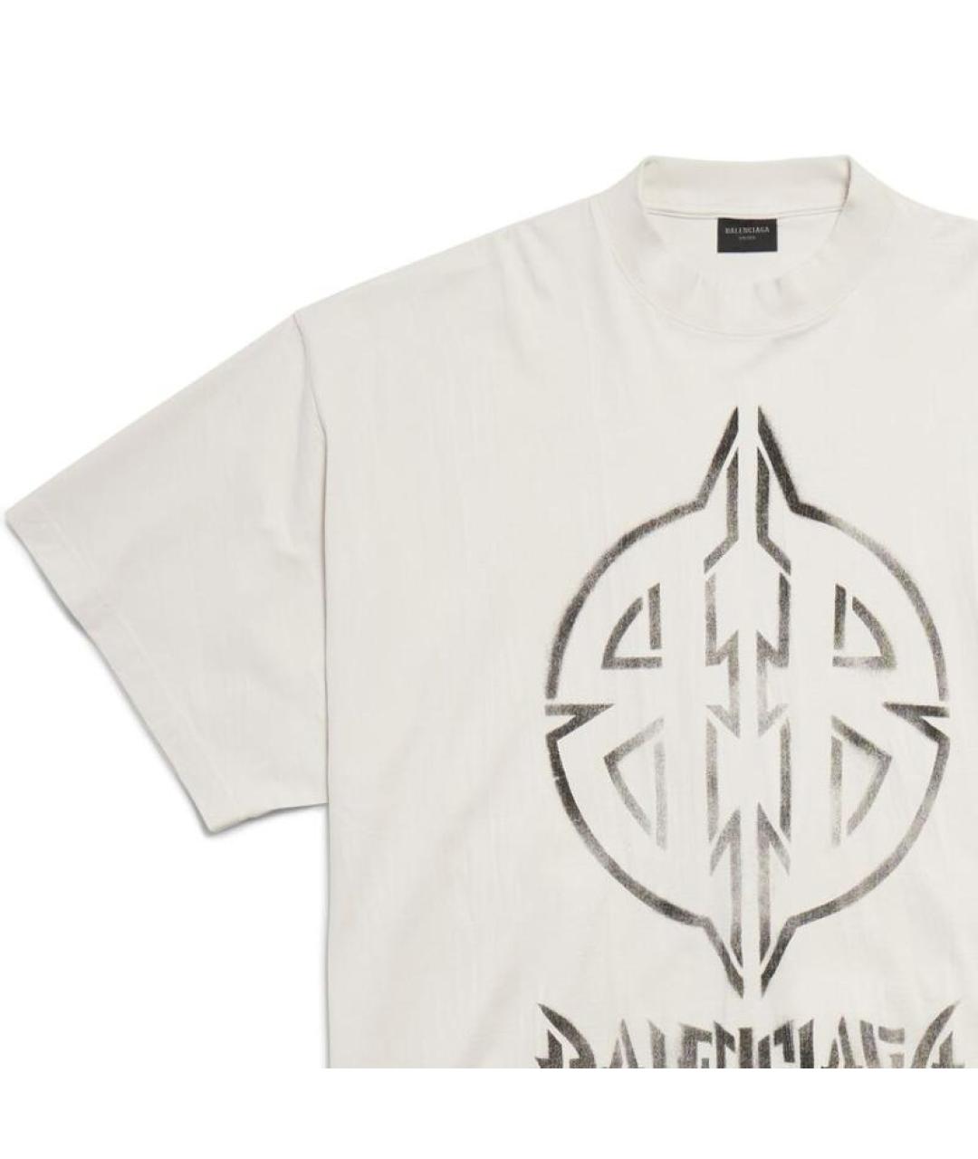 BALENCIAGA Белая хлопковая футболка, фото 6