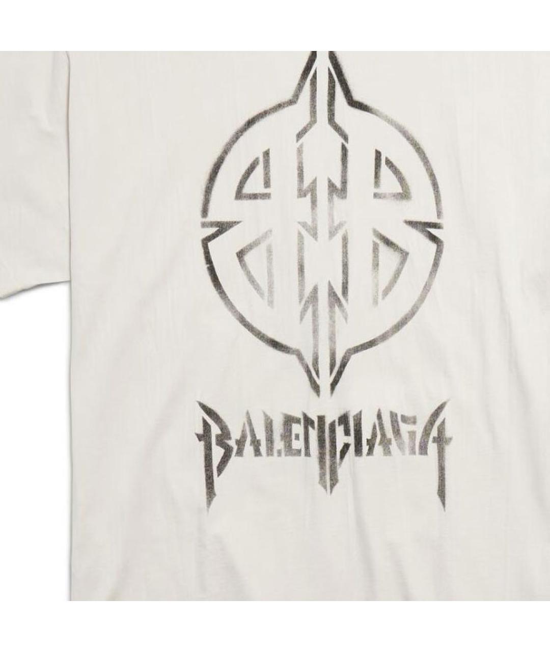 BALENCIAGA Белая хлопковая футболка, фото 8