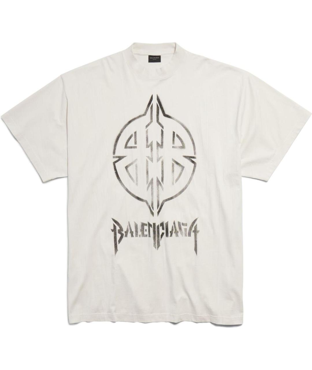 BALENCIAGA Белая хлопковая футболка, фото 1