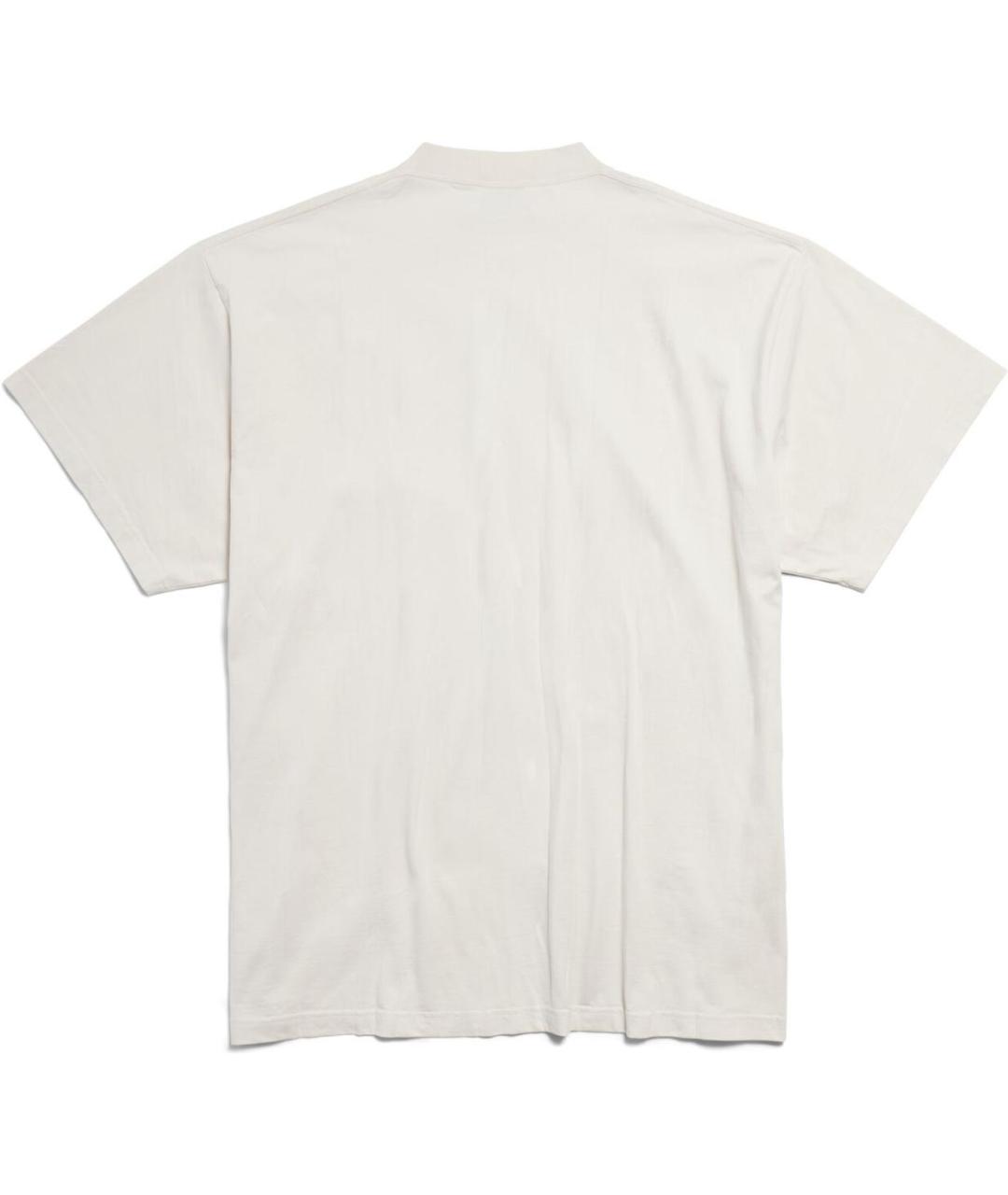 BALENCIAGA Белая хлопковая футболка, фото 2