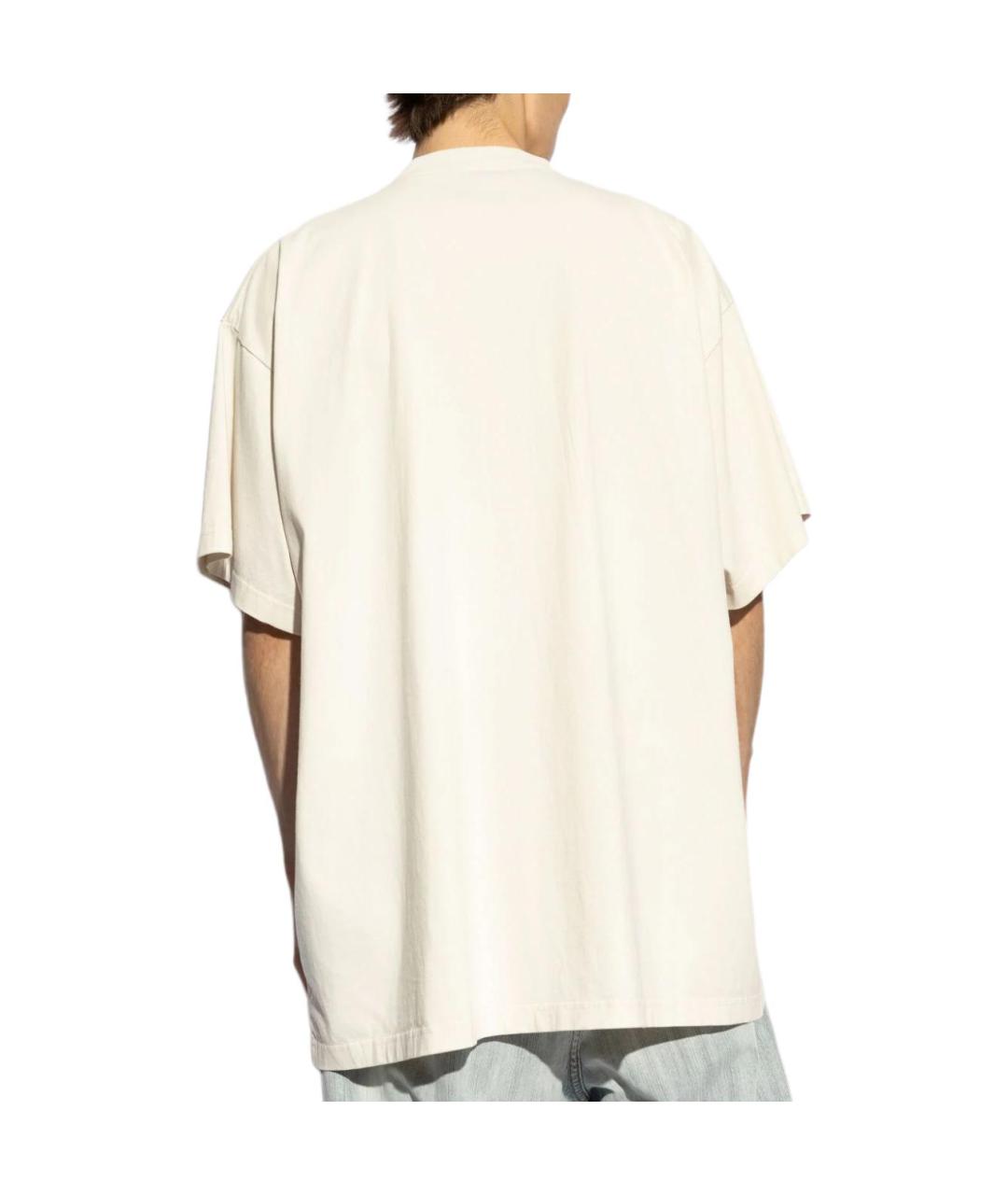 BALENCIAGA Белая хлопковая футболка, фото 5