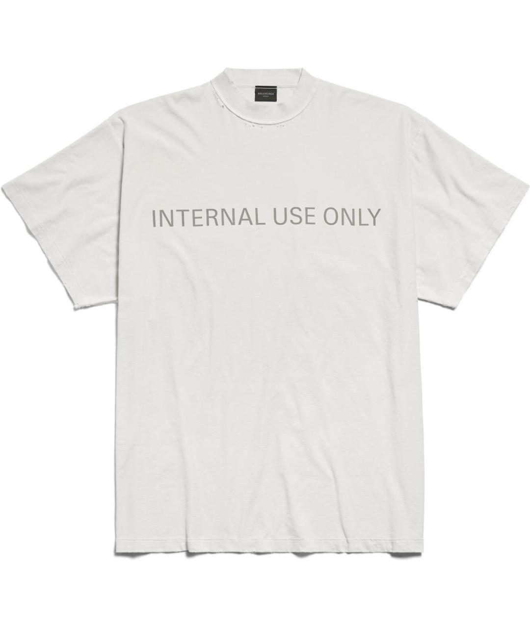 BALENCIAGA Серая хлопковая футболка, фото 1