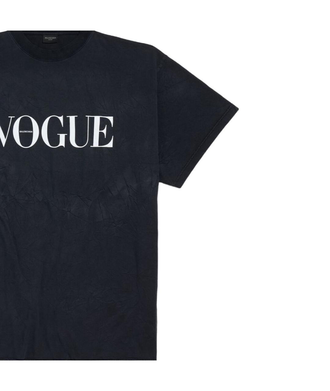 BALENCIAGA Черная хлопковая футболка, фото 5