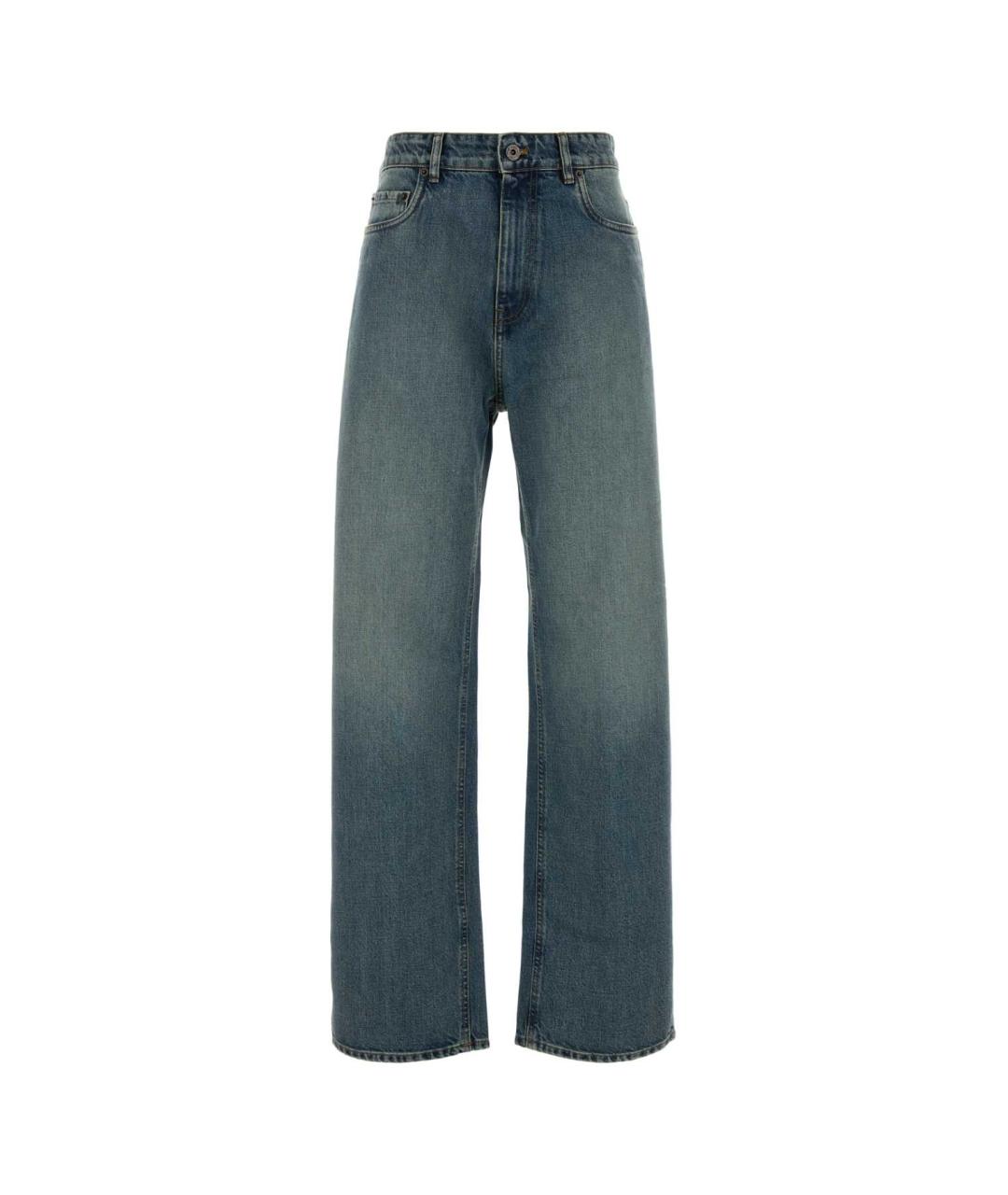MIU MIU Синие хлопковые прямые джинсы, фото 1