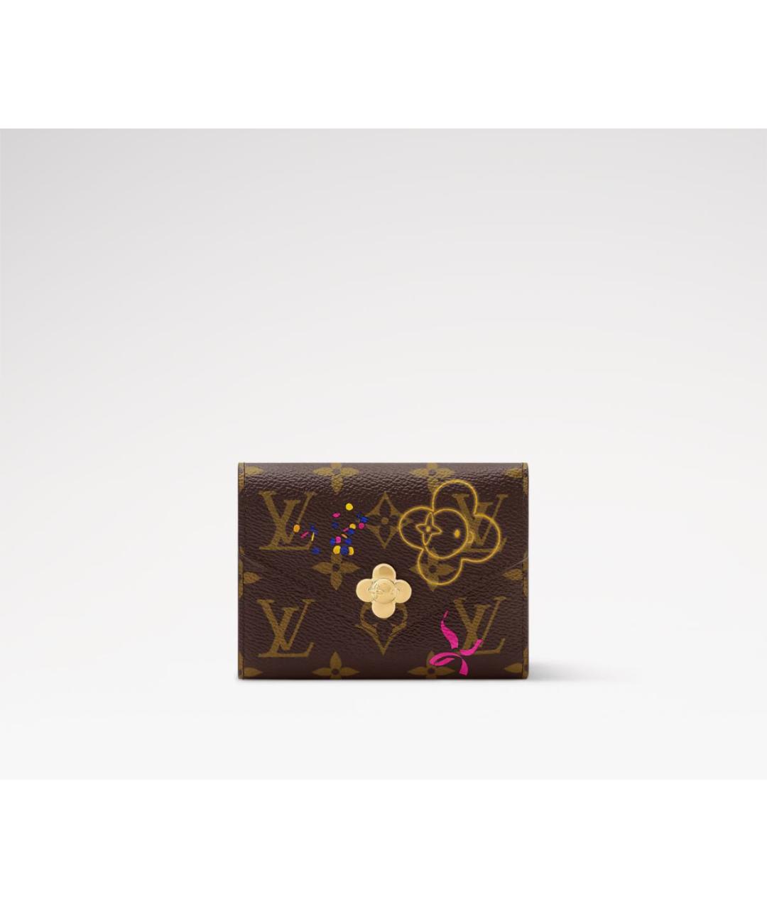 LOUIS VUITTON Коричневый кожаный кошелек, фото 5