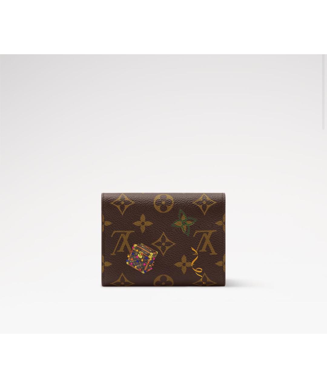 LOUIS VUITTON Коричневый кожаный кошелек, фото 3