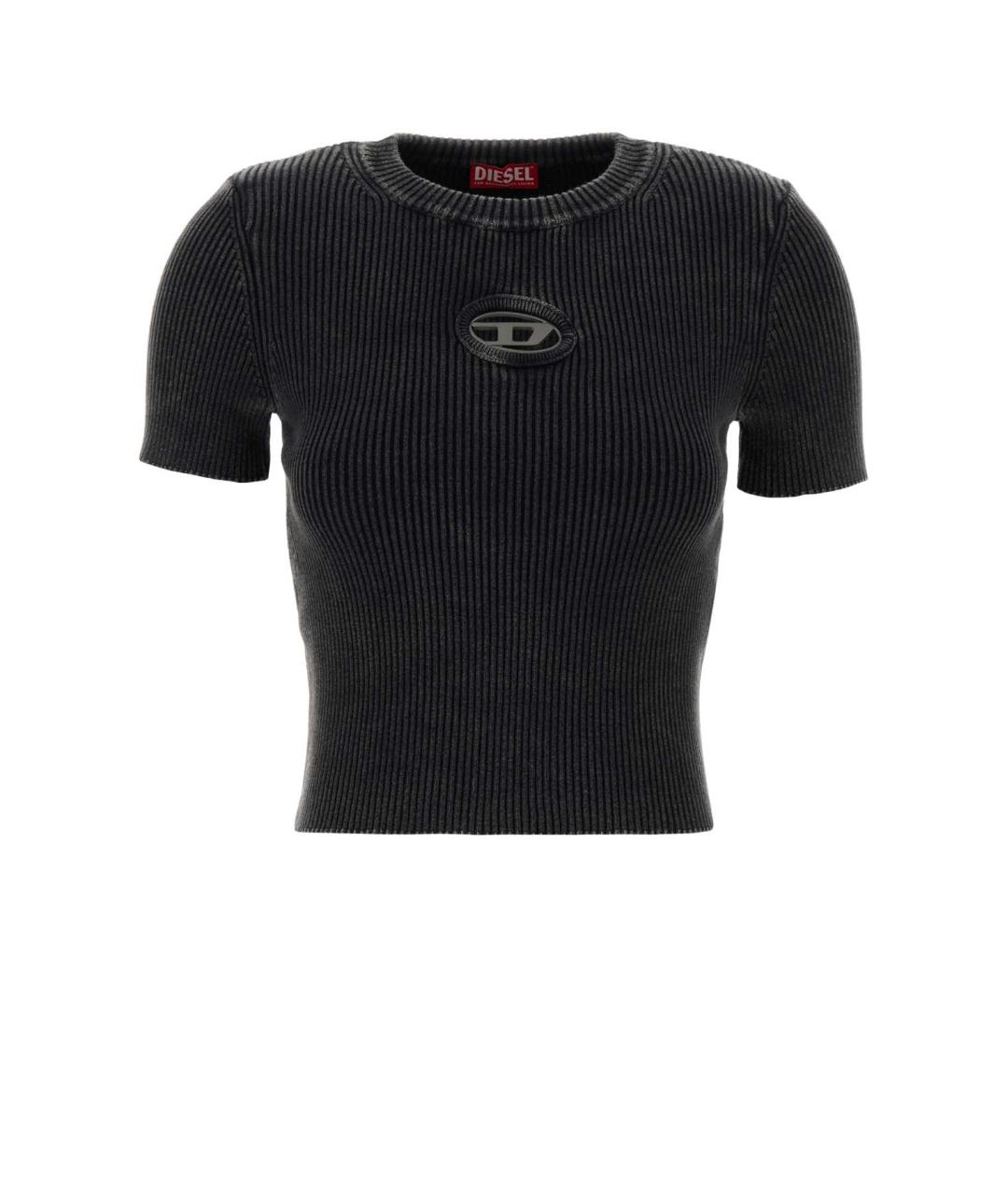 DIESEL Черная хлопковая футболка, фото 1