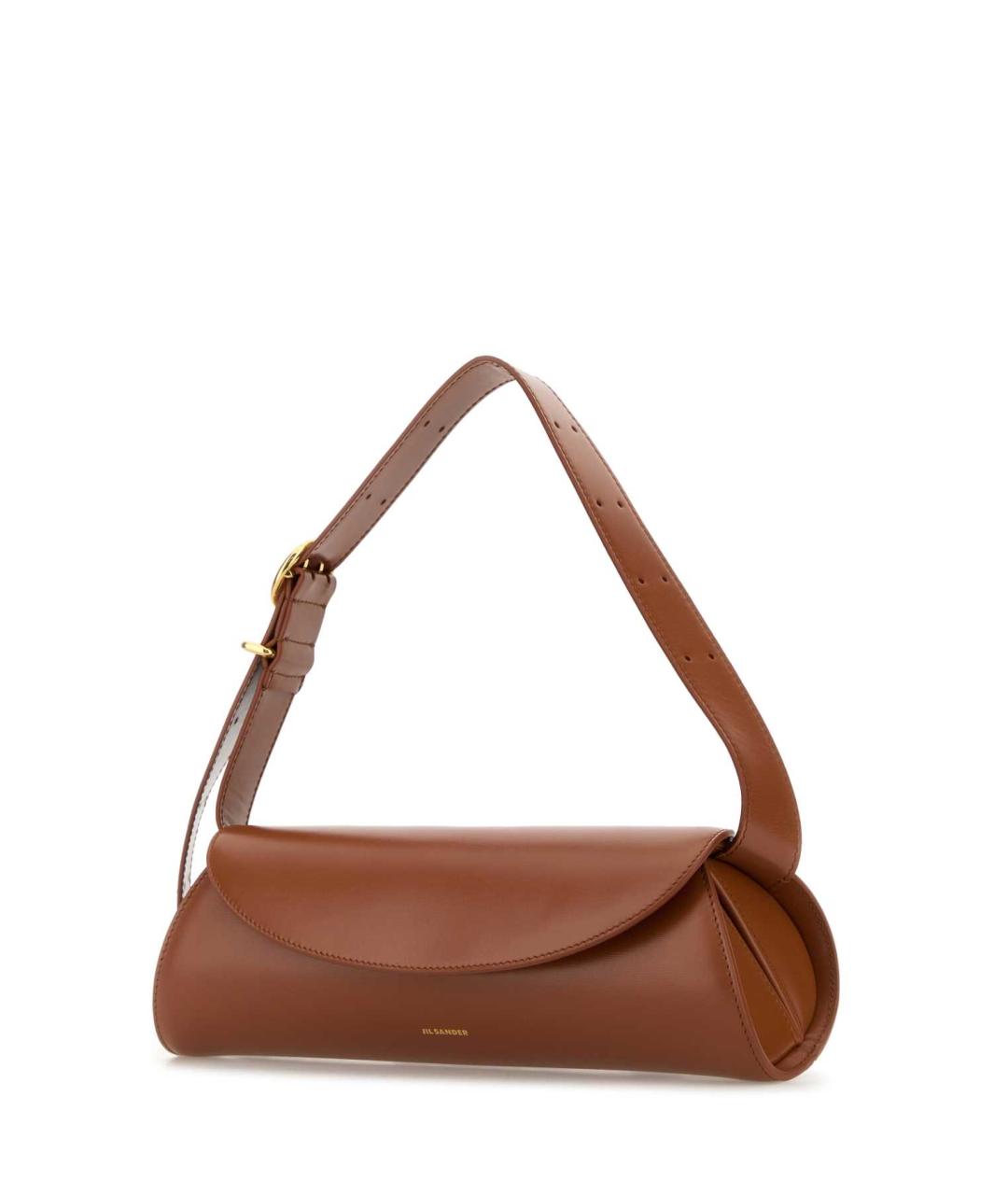 JIL SANDER Коричневая кожаная сумка с короткими ручками, фото 2