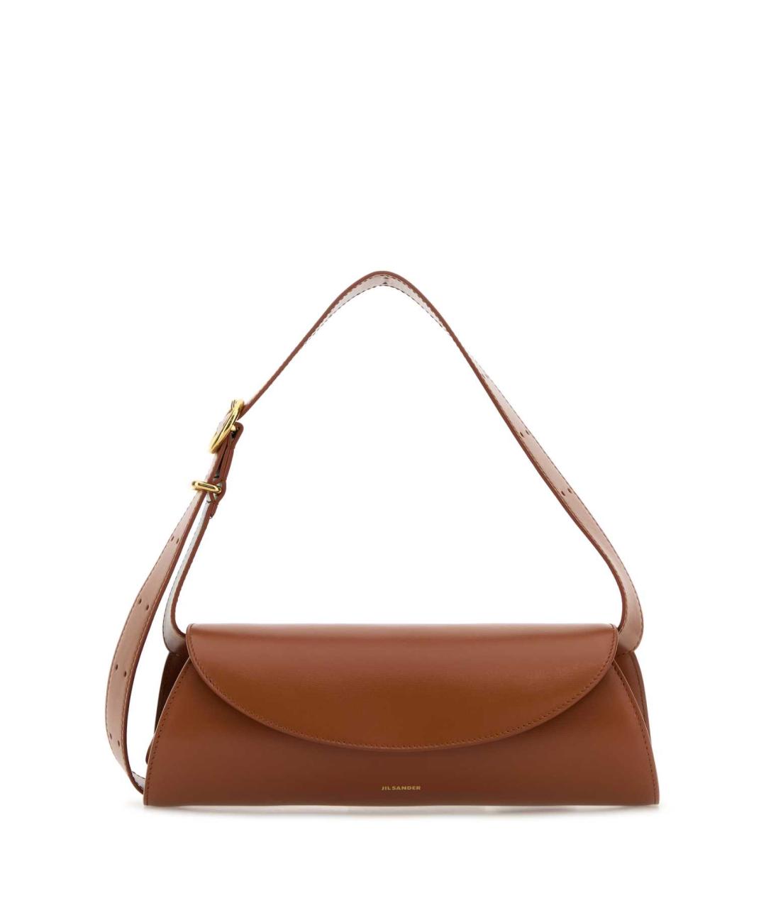 JIL SANDER Коричневая кожаная сумка с короткими ручками, фото 1