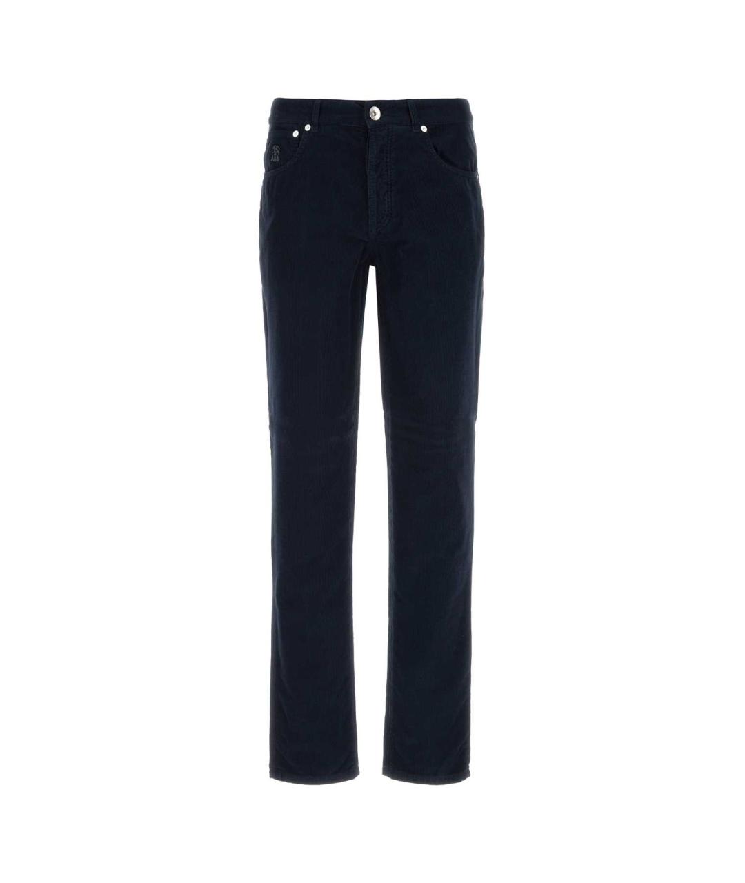 BRUNELLO CUCINELLI Синие хлопковые повседневные брюки, фото 1