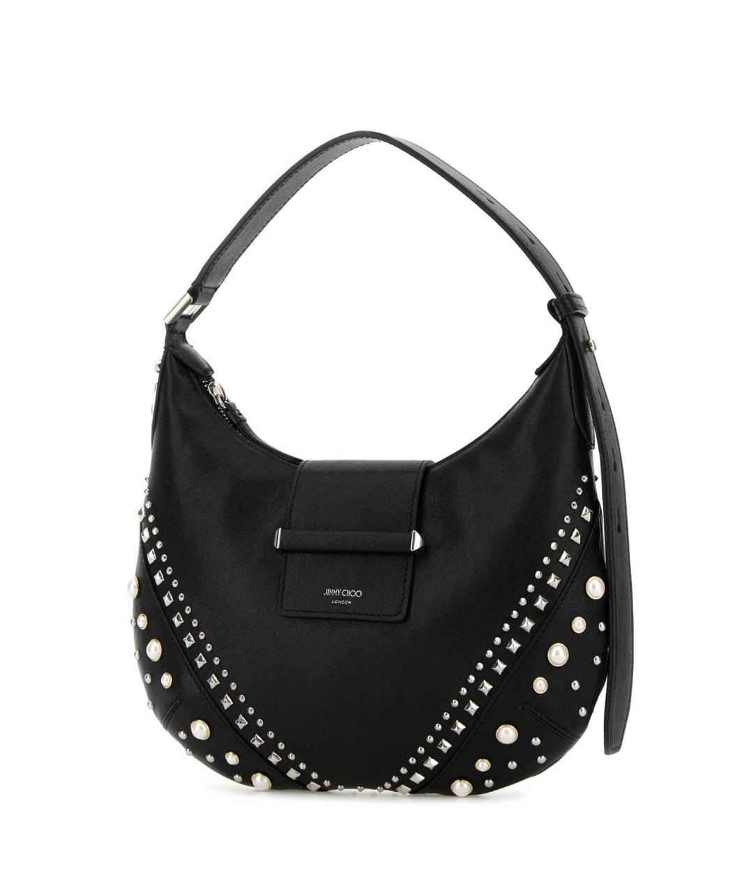 JIMMY CHOO Черная кожаная сумка с короткими ручками, фото 2