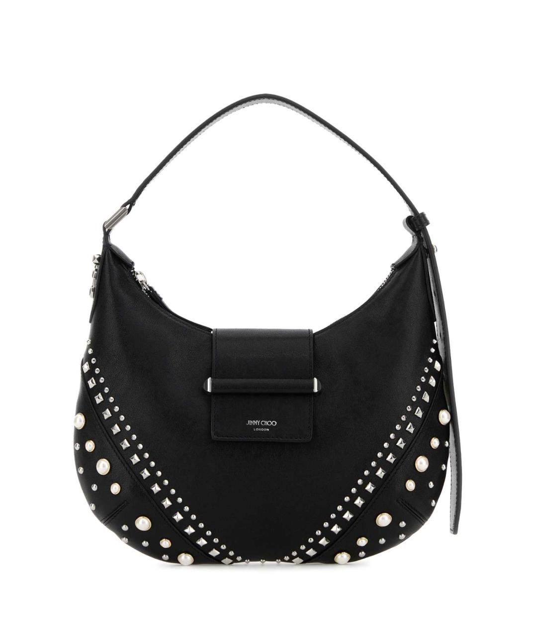 JIMMY CHOO Черная кожаная сумка с короткими ручками, фото 1