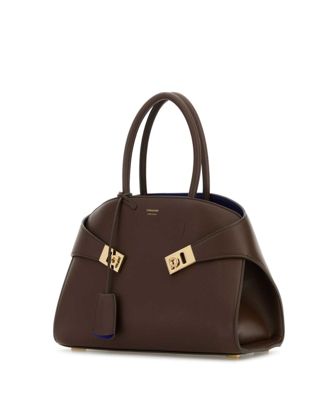 FERRAGAMO Коричневая кожаная сумка тоут, фото 2