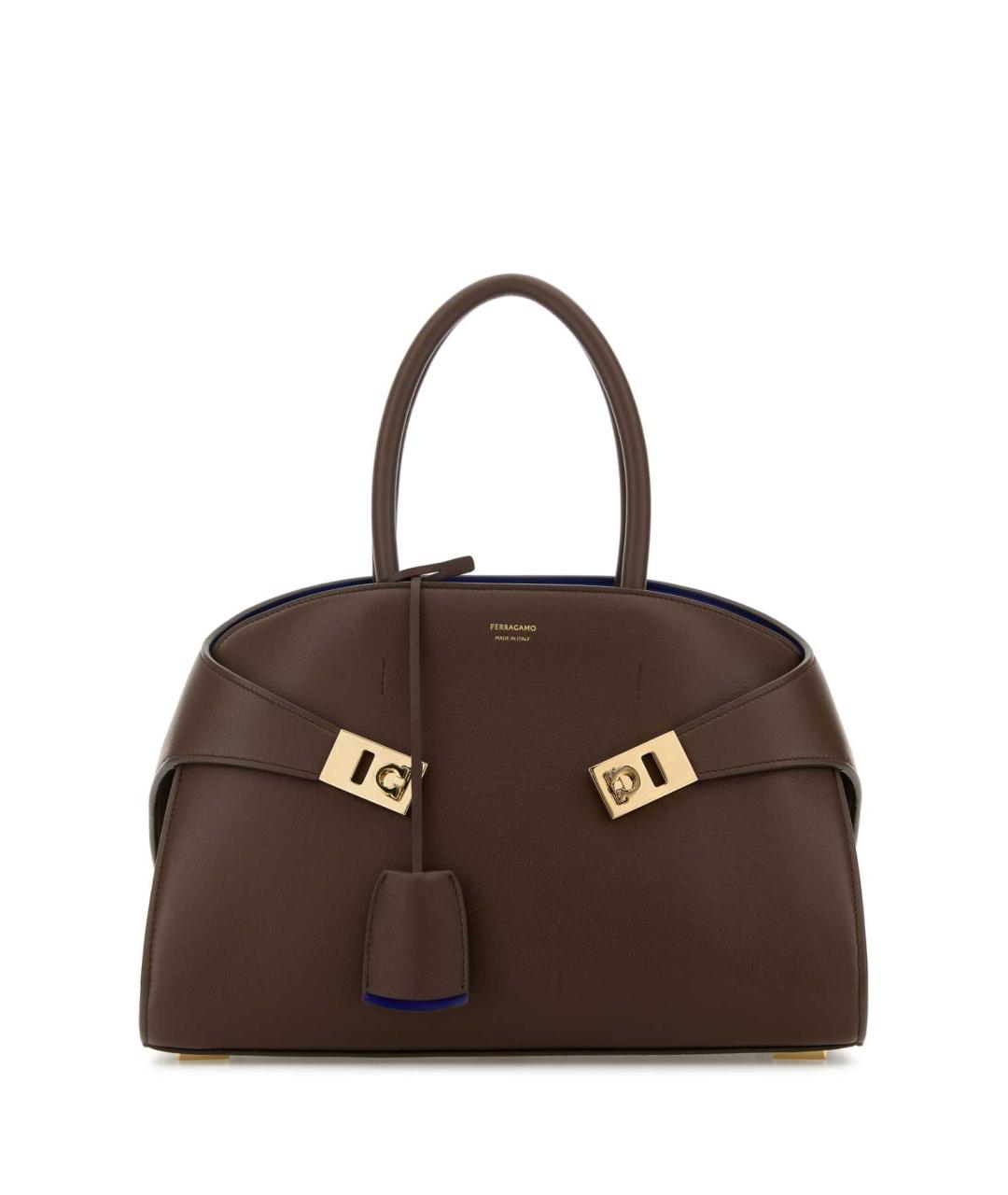 FERRAGAMO Коричневая кожаная сумка тоут, фото 1