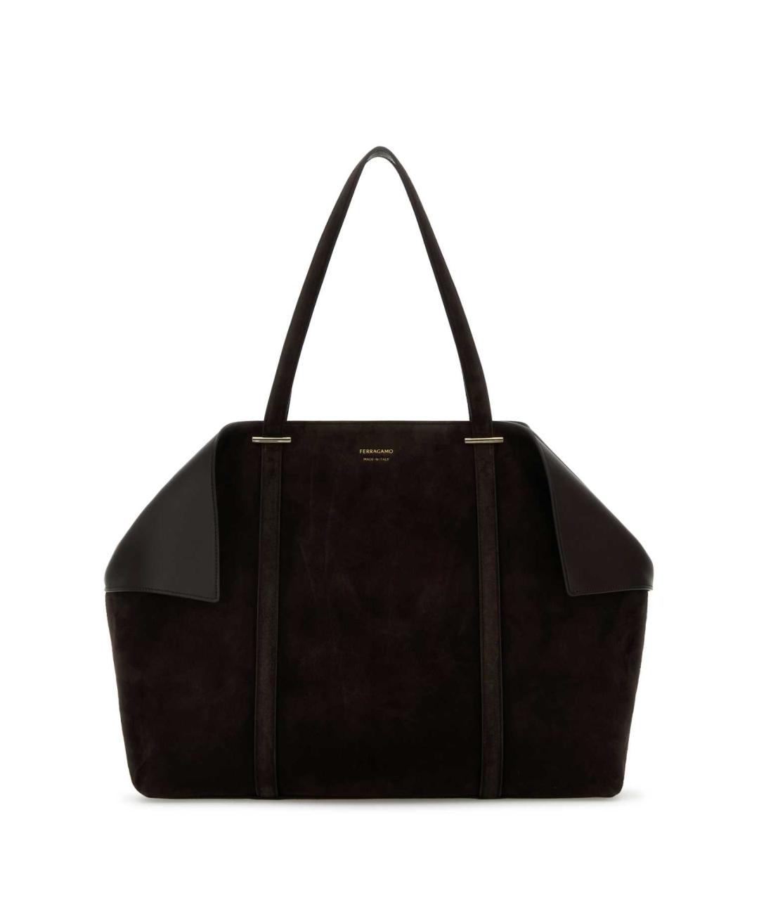 FERRAGAMO Коричневая замшевая сумка через плечо, фото 1