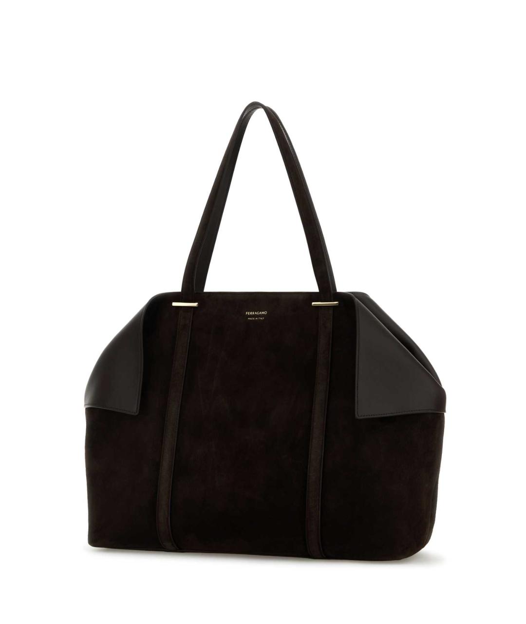 FERRAGAMO Коричневая замшевая сумка через плечо, фото 2