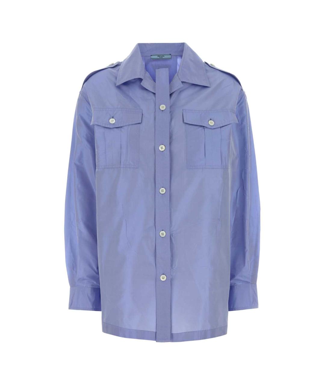 PRADA Голубая шелковая рубашка, фото 1