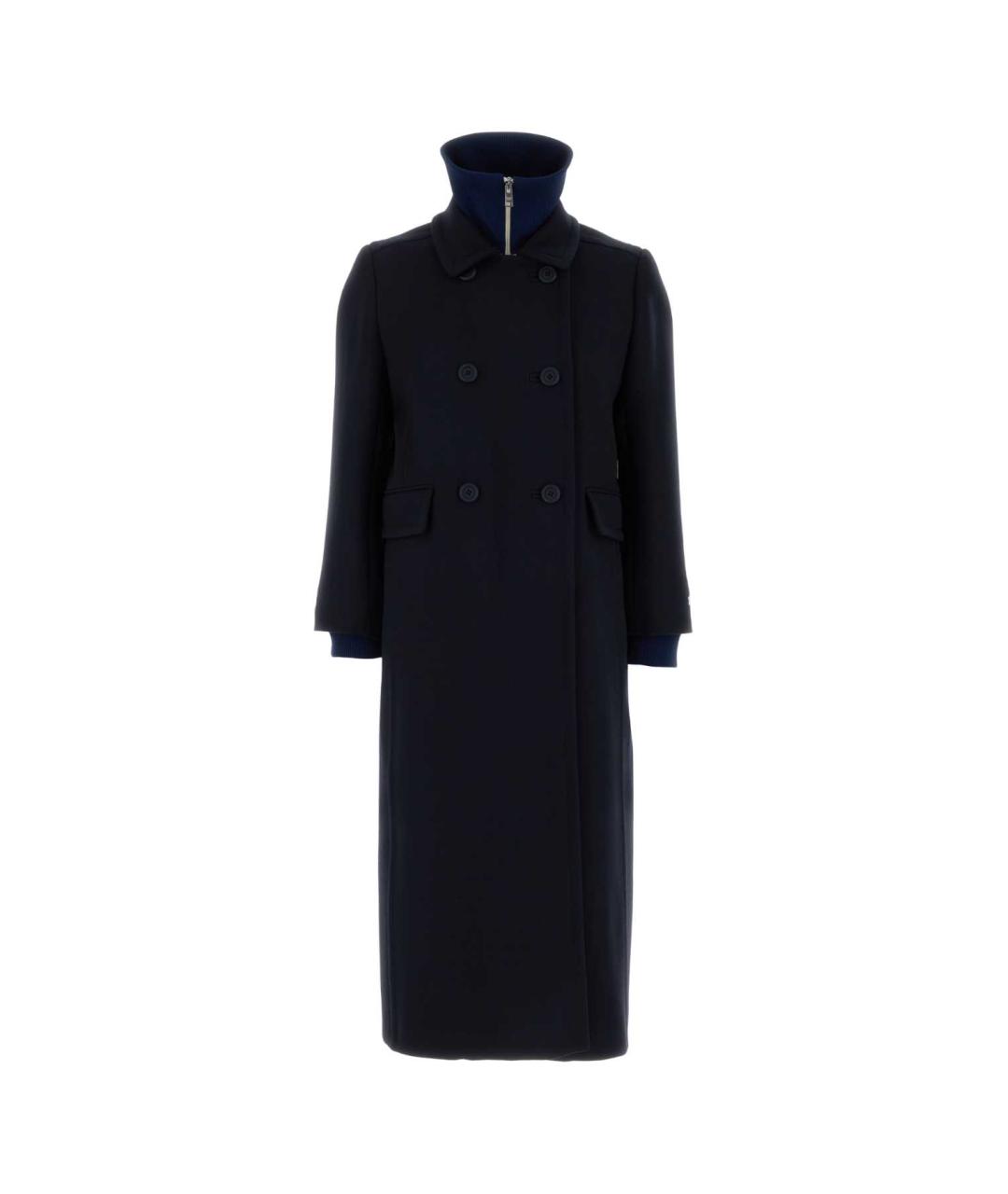 PRADA Темно-синее шерстяное пальто, фото 1