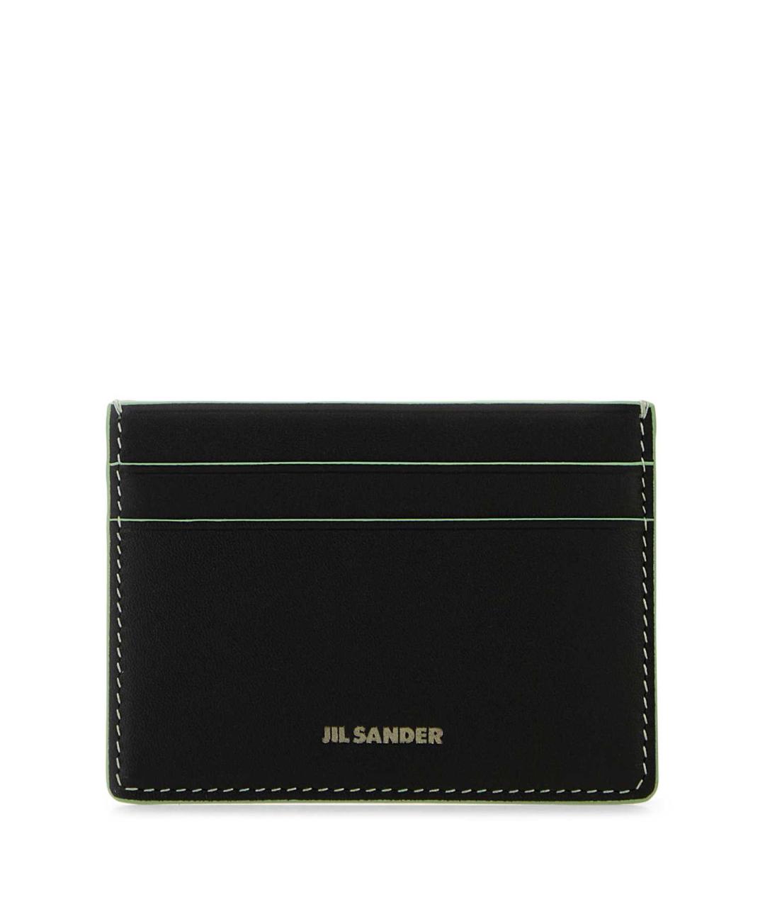 JIL SANDER Черный кожаный кардхолдер, фото 1