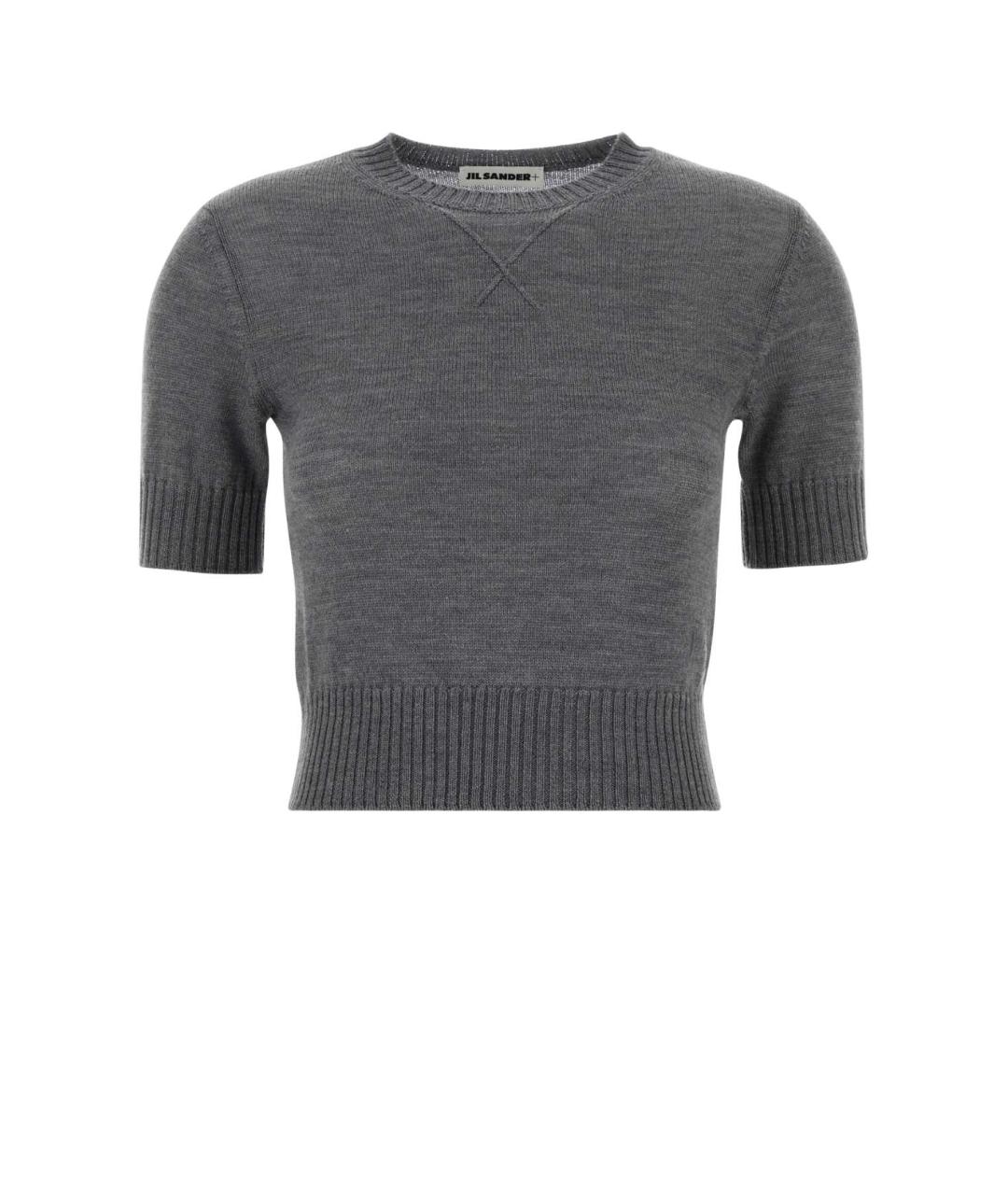 JIL SANDER Серая шерстяная футболка, фото 1