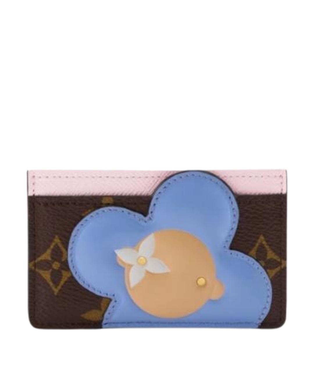 LOUIS VUITTON Коричневый кожаный кардхолдер, фото 1