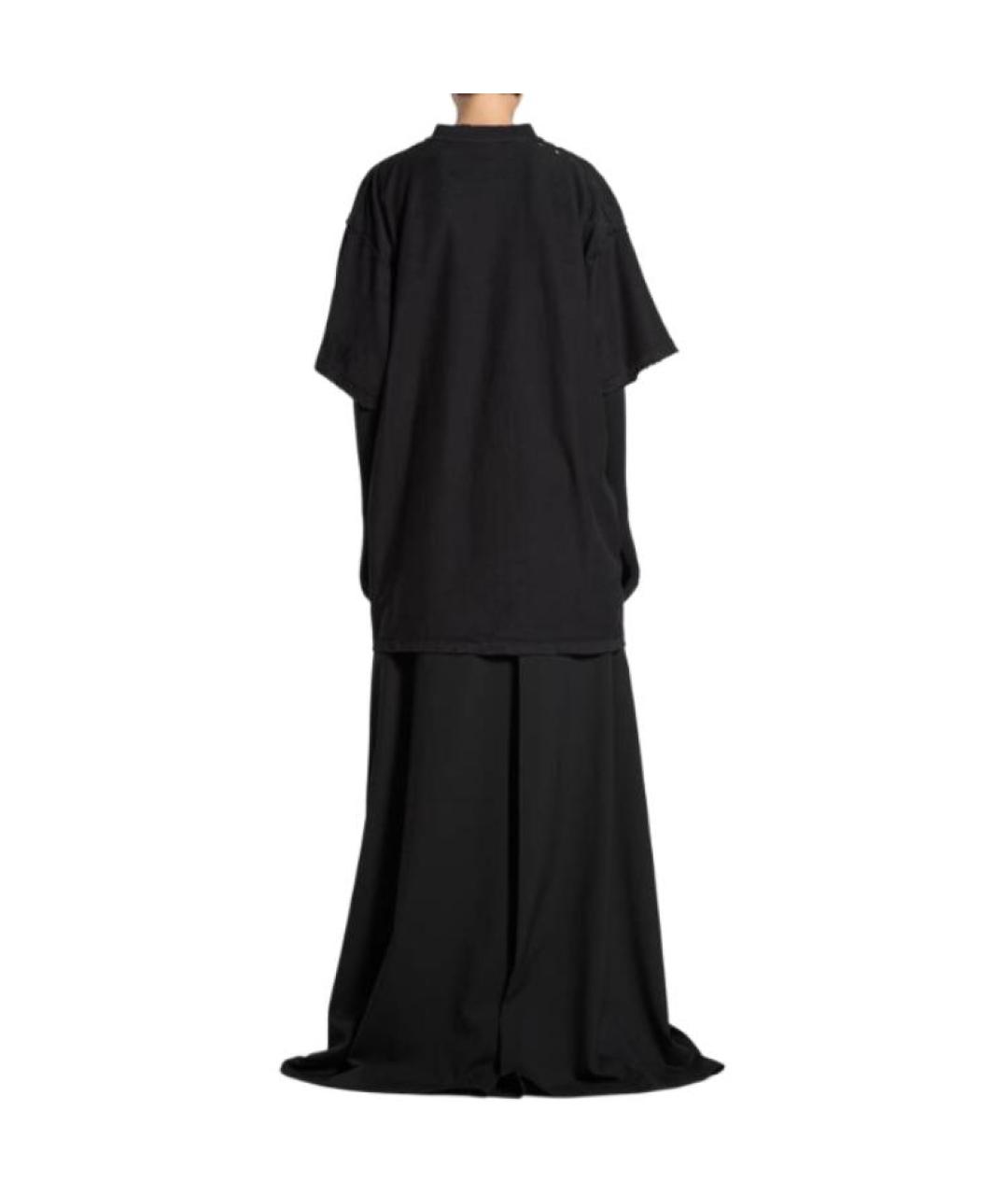 BALENCIAGA Черная хлопковая футболка, фото 5