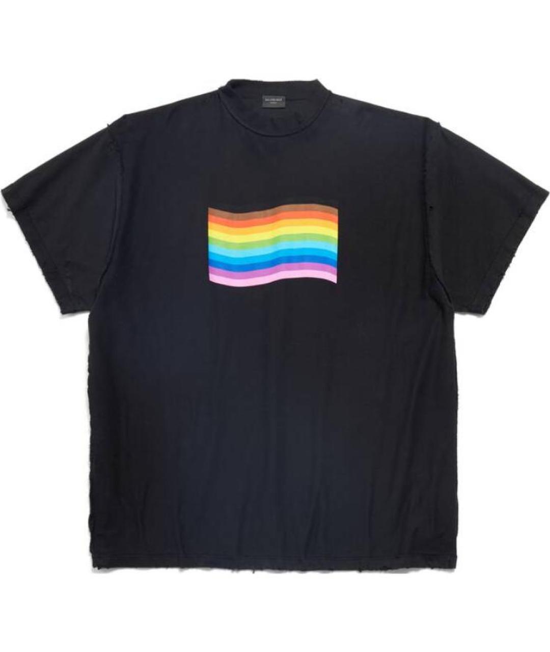 BALENCIAGA Черная хлопковая футболка, фото 1