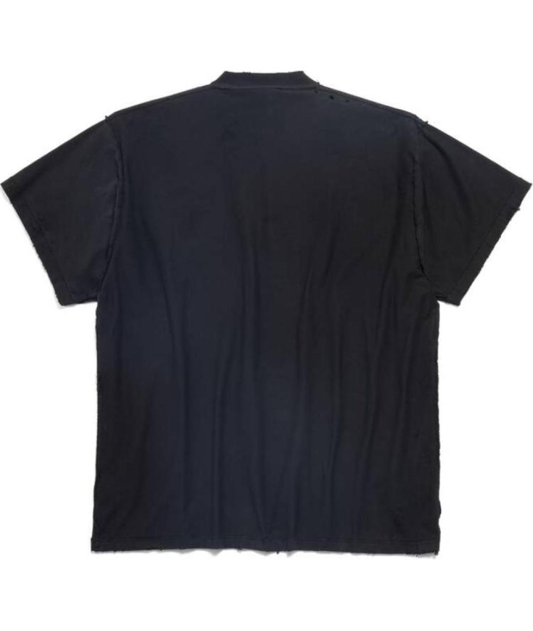 BALENCIAGA Черная хлопковая футболка, фото 2