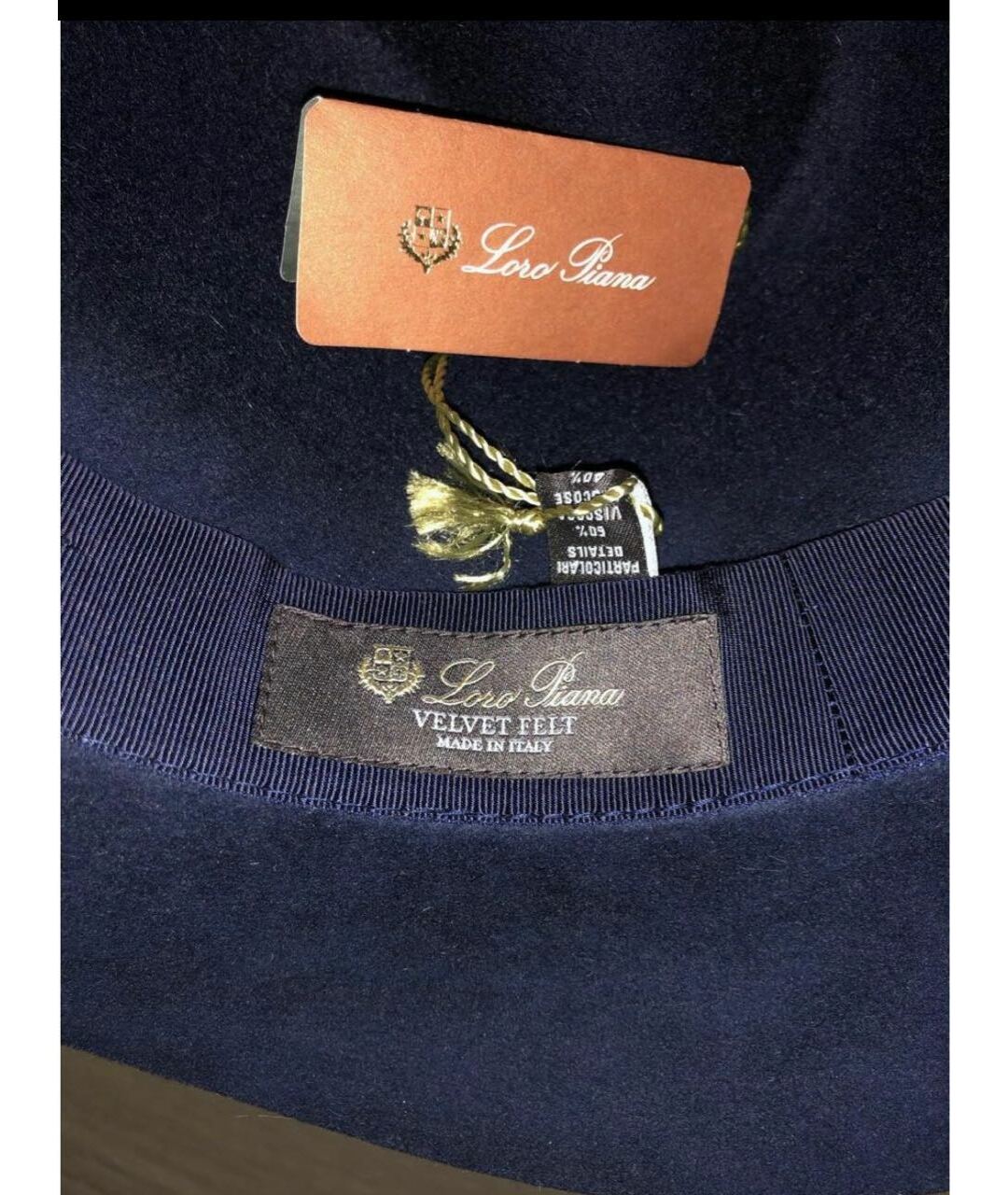 LORO PIANA Темно-синяя шляпа, фото 4