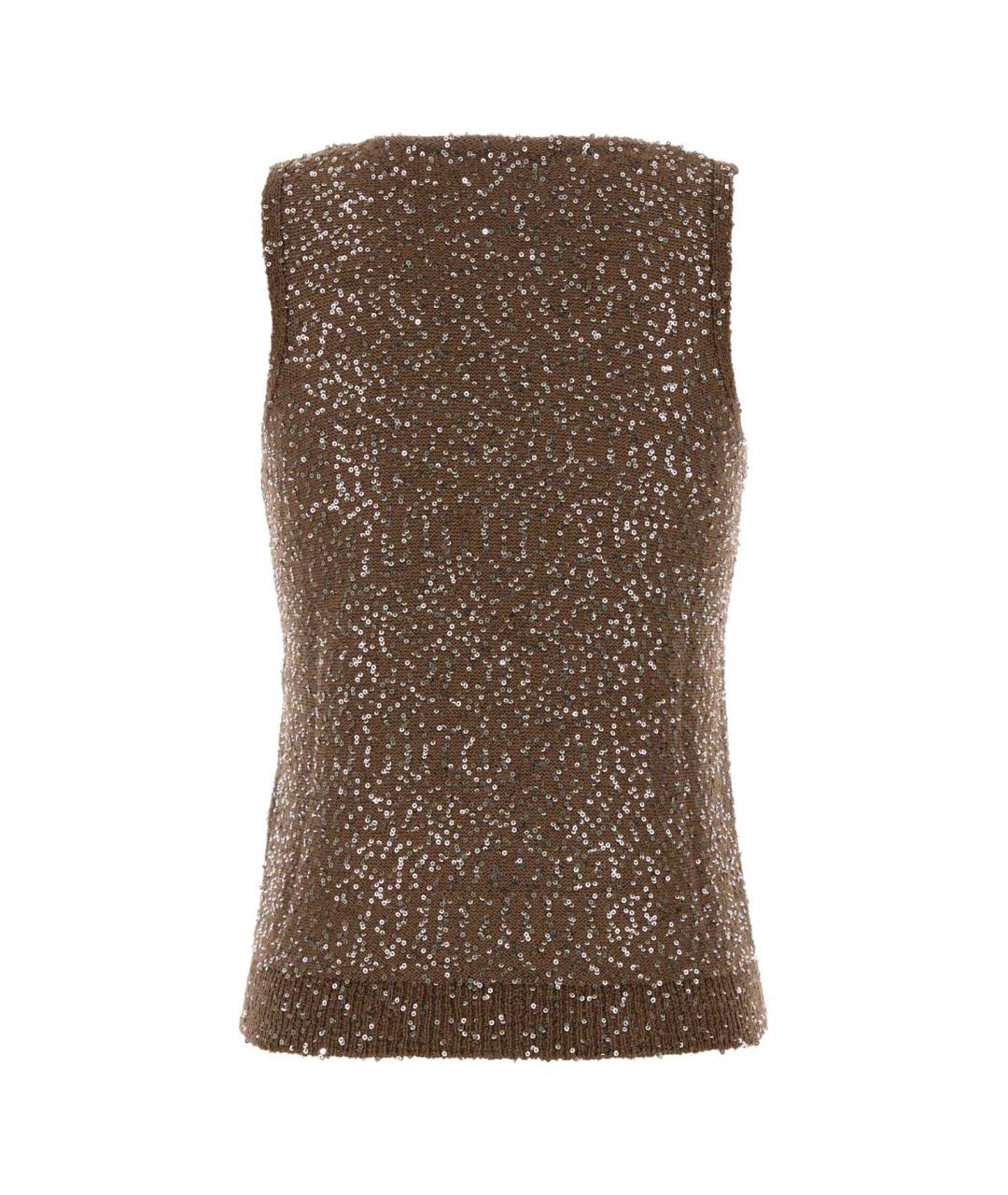 WEEKEND MAX MARA Коричневая полиамидовая майка, фото 2