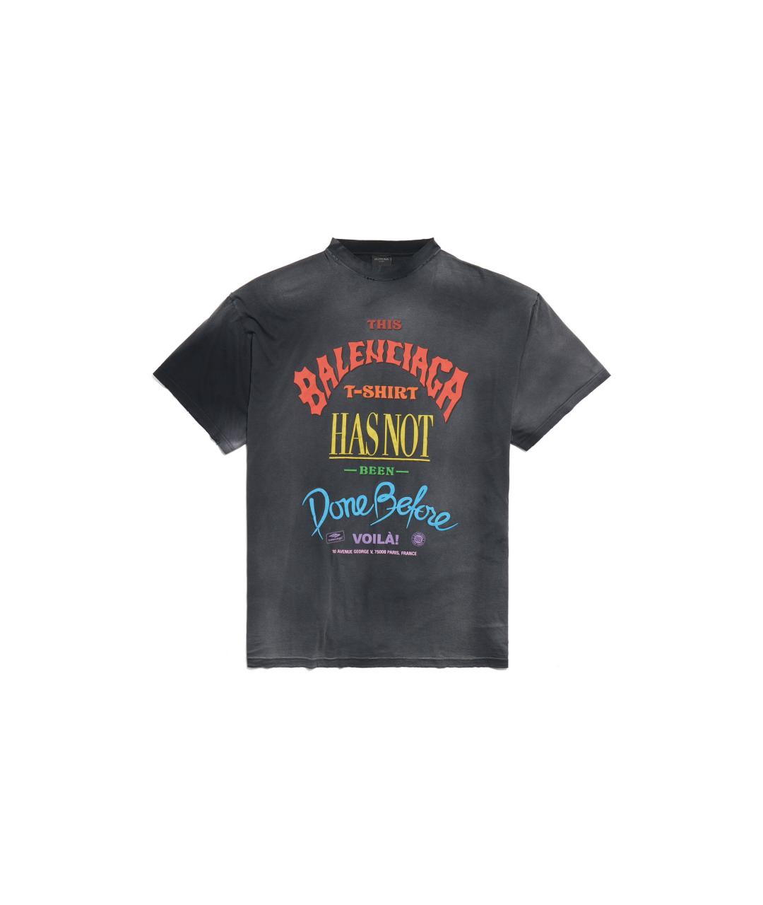 BALENCIAGA Серая хлопковая футболка, фото 7