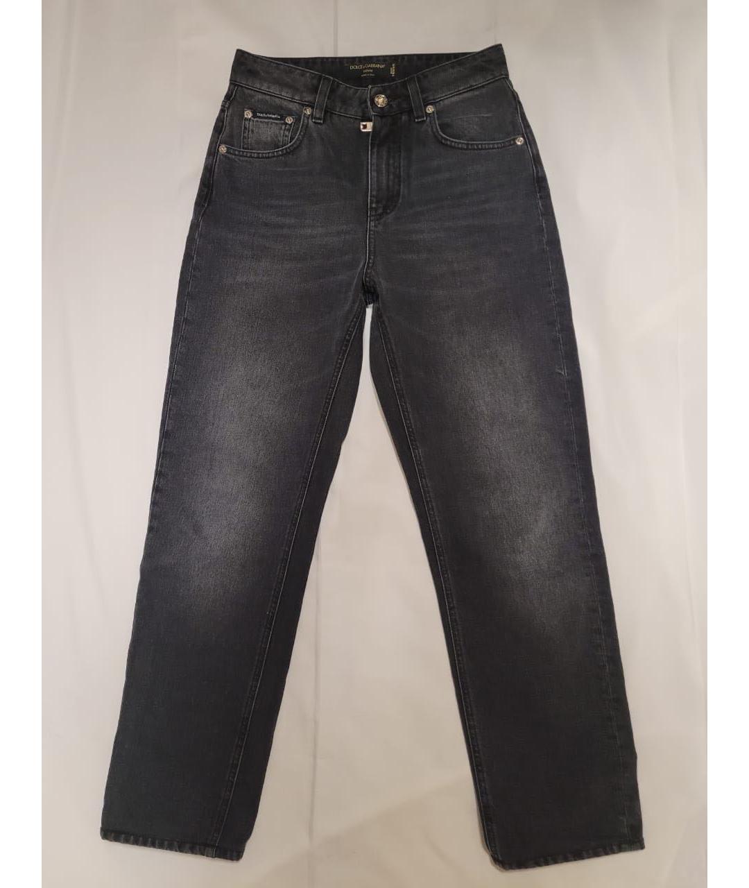 DOLCE&GABBANA Черные хлопковые прямые джинсы, фото 2