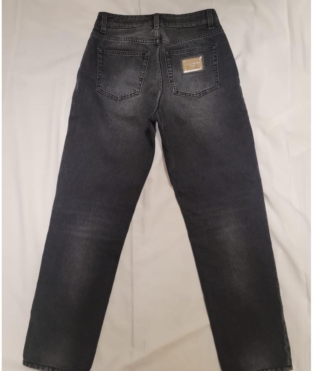 DOLCE&GABBANA Черные хлопковые прямые джинсы, фото 3
