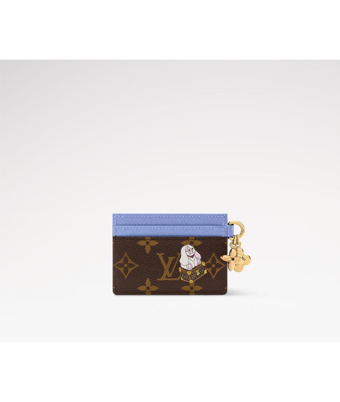 LOUIS VUITTON Коричневый кожаный кардхолдер, фото 3